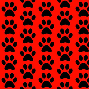 Dog Paw on Red Medium