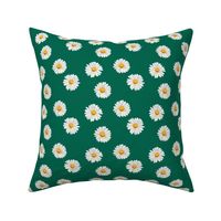 Daisies on dark green