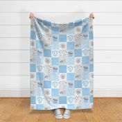 LDS/Mormon Baptism//Blue - Wholecloth Cheater Quilt