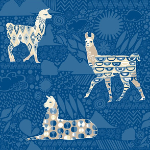 Llamas Deep Blue (Large)