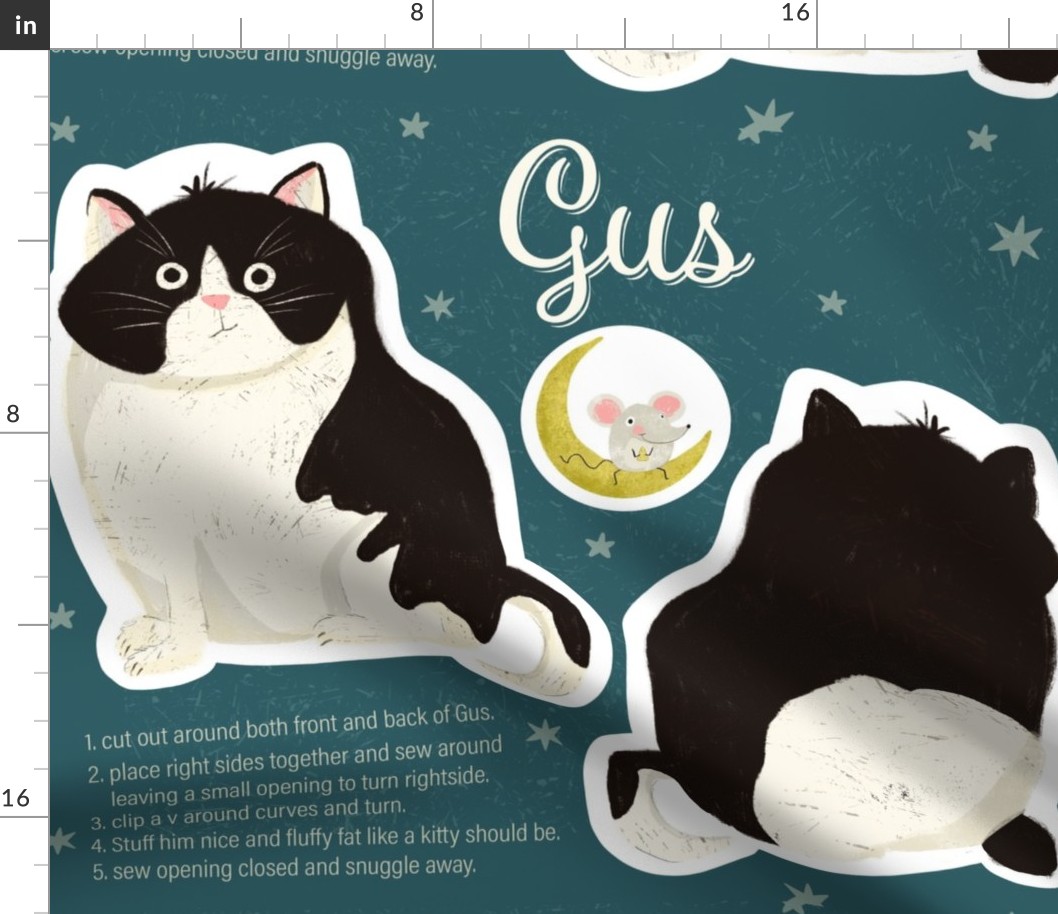 GUS the cat plushie pillow