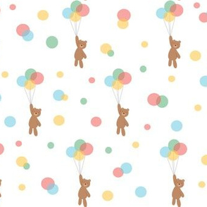 baby bear with balloons