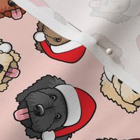 Christmas Goldendoodles - pink - Santa dogs - LAD20