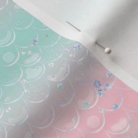 Mermaid Glitter Scales // Pastel pink teal