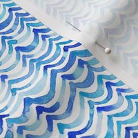 Watercolour Waves – Blue on white