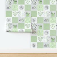 LDS/Mormon Baptism//Green - Wholecloth Cheater Quilt