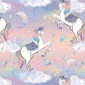 Magical Rainbow Unicorn / horse Clouds