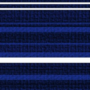 Navy Blue white and black large scale stripe textured