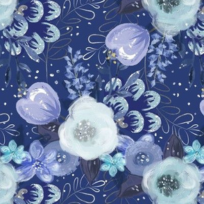 Dark Blue Floral // Booklover Collection
