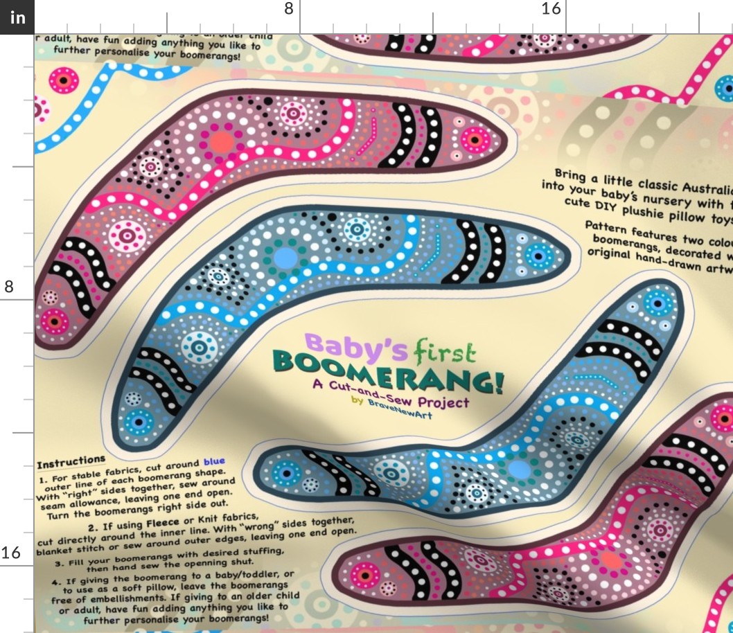 Baby's First Boomerang! - Cut-and-Sew Fabric | Spoonflower