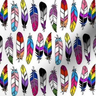 Pride Feathers - rows - white background