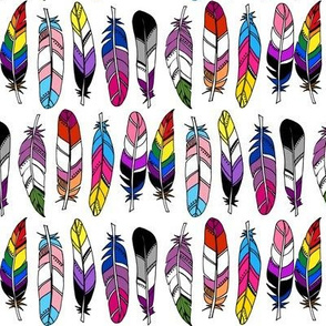 Pride Feathers - rows - white background