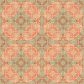 square meets circle in apricot and green