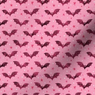  Watercolor Bats in Pink 1/2 Size