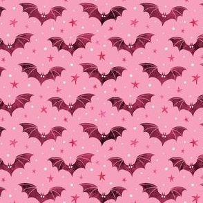  Watercolor Bats in Pink 1/2 Size