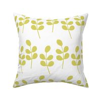 Dancing Leaves – Chartreuse on White
