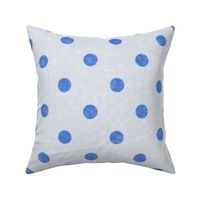 Distressed Fuzzy Blue Polka Dots