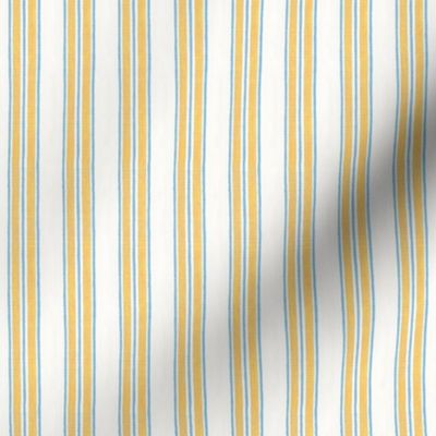 Marigold and Light Blue Anderson Stripe