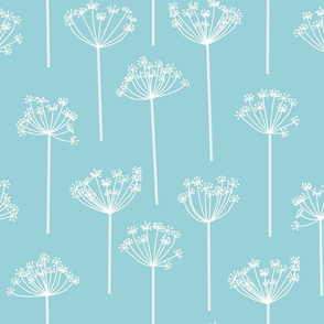 Anise Sketches - White on Blue