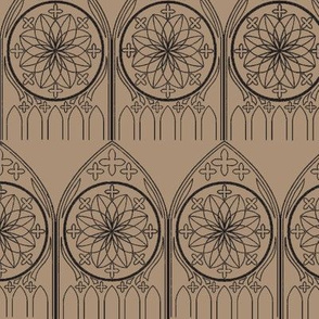 cathedral windows taupe & black