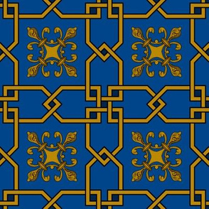Renaissance Interlock Cross, Blue