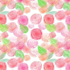 watercolor pink roses barbiecore 