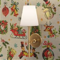 Vintage Retro Christmas on Aged Linen - large scale