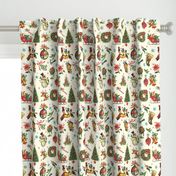 Vintage Retro Christmas on Cream - medium scale