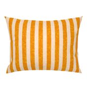 Golden orange and cream stripes bring a sunny and textured warmth to a classic pattern.