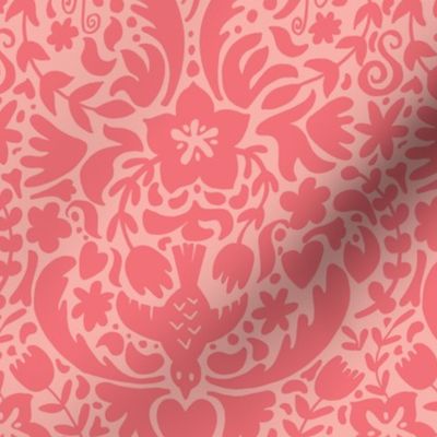 Two-Tone Tropical Floral on Pink