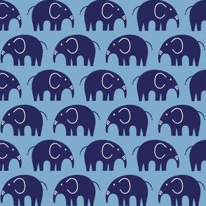 elephant train_navy on blue