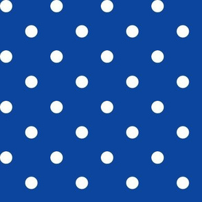 Polka Dot Spots white on royal blue - small scale