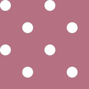 Polka Dot Spots white on plum - medium scale