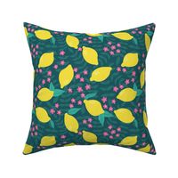 Lovely Lemon Yellow & Pink & Green Floral
