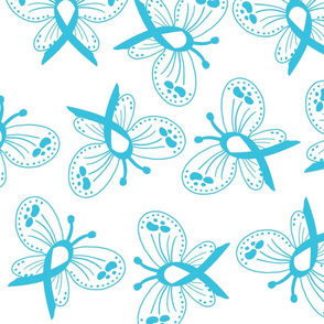 ribbon butterflies teals large scale