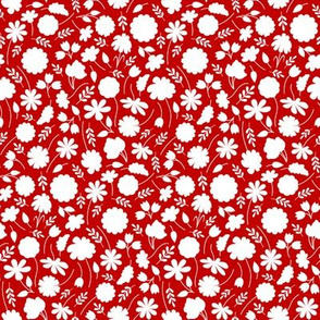 Red and White Spring Floral Ditsy // Version 1