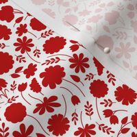 Red and White Spring Floral Ditsy // Version 2