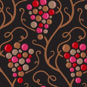 On the Vine Grape Vineyard Summer Wine Design in Rich Brown, Red and Fuschia and Neutrals- UnBlink Studio by Jackie Tahara