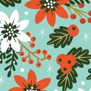 Jolly Winter Floral | Large Scale