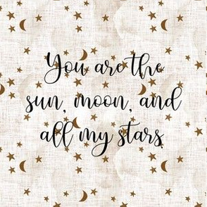 6" square: sugar sand linen // you are the sun, moon, and all my stars