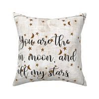 6 loveys: sugar sand linen // you are the sun, moon, and all my stars