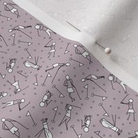 golf figure scatter purple-gray and white