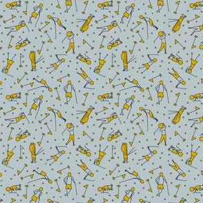 golf figure scatter blue-gray and mustard