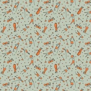 golf figure scatter green-gray and orange
