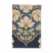 Rambling Roses navy large scale