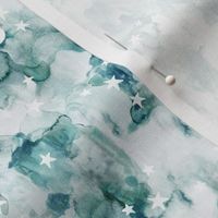 small stars and moons // ocean watercolor