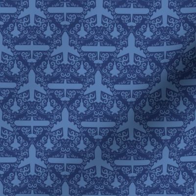 Aircraft Damask (Navy Small)