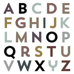 9" square: autumn alphabet