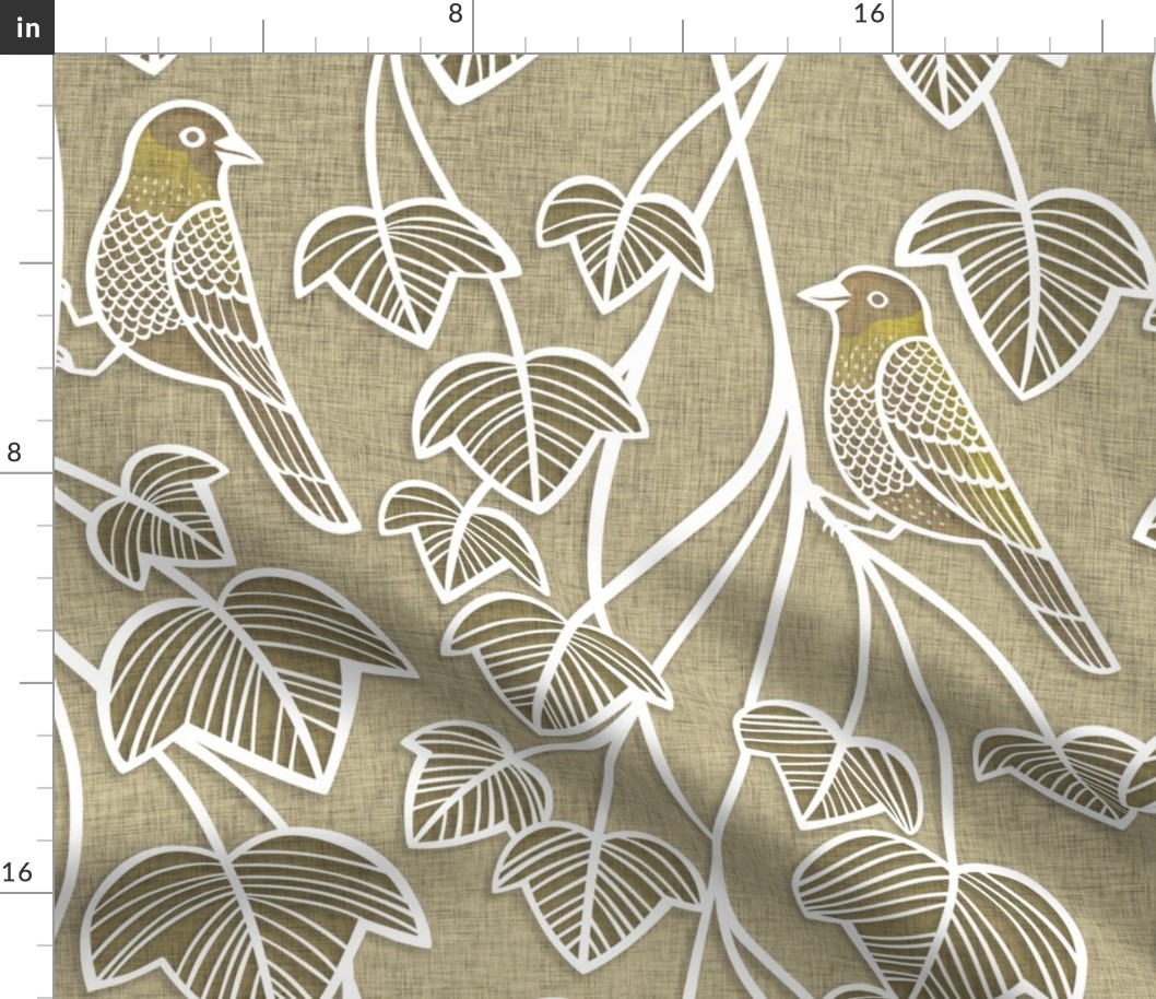 Birds and Vines- Finches and Ivy Large