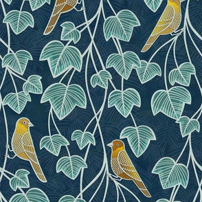 Birds and Vines- Finches and Ivy Small